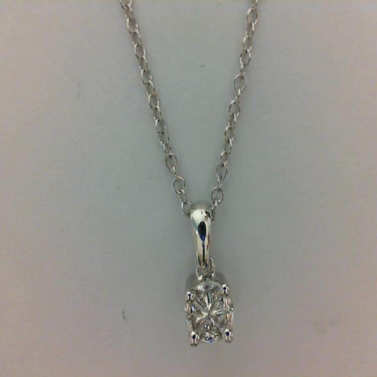 Collier P Blanches - Or jaune 18 carats et diamant taille brillant rond de 0,25 ct