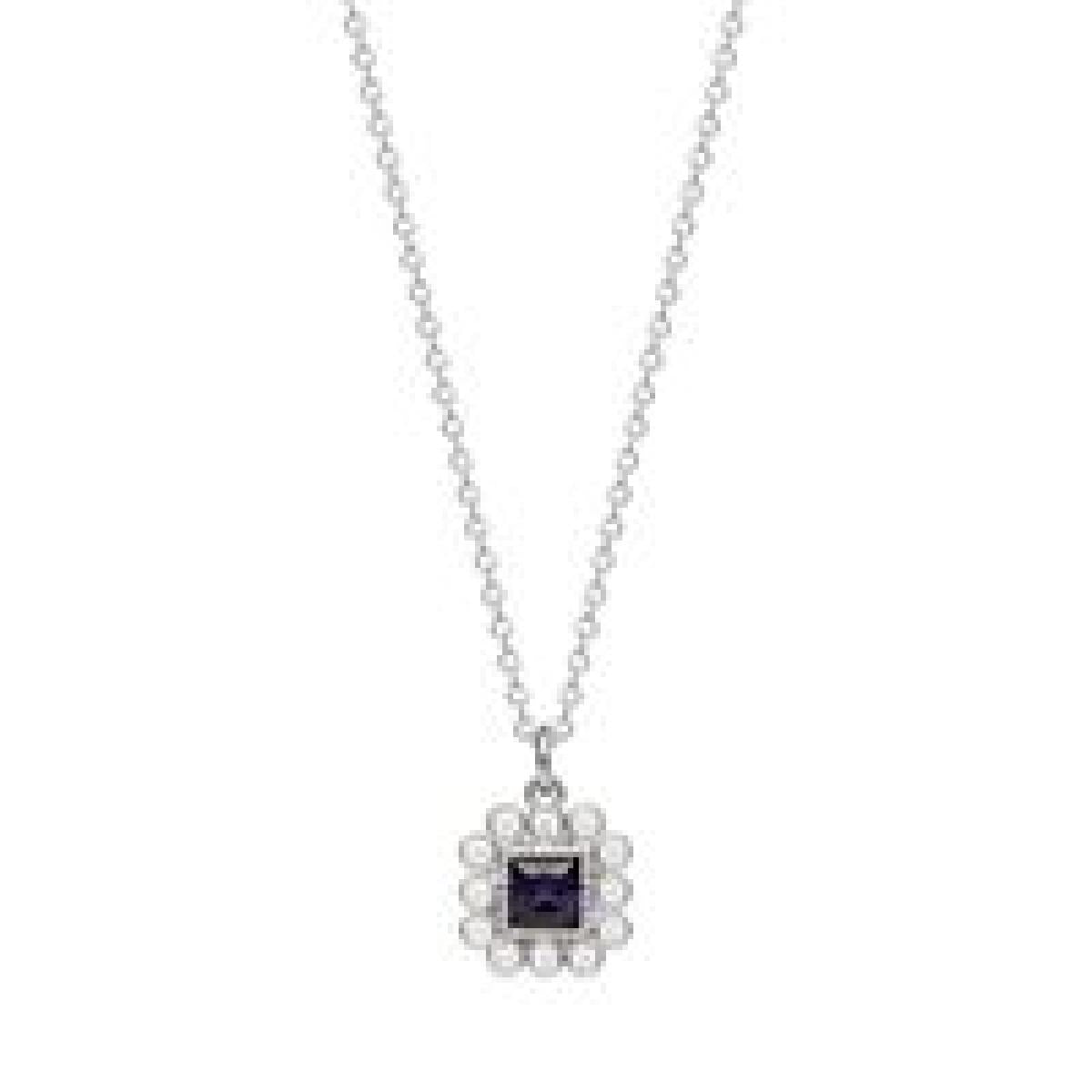 Collier Simple P. Couleur – Argent 925 et Zirconium, Chaîne Délicate à Longueur Réglable