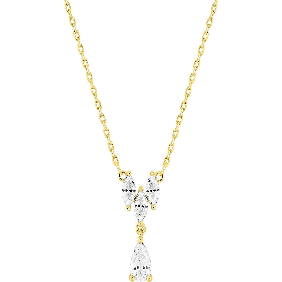 Collier Simple Perles Blanches Longueur Ajustable Edition Modèle AU375 Or Jaune 375