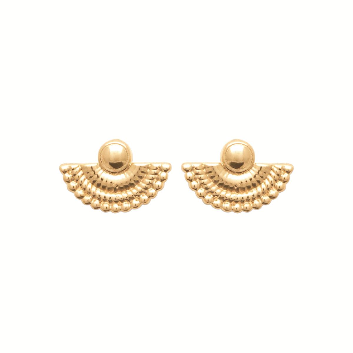 Boutons de manchette Croix Étoilée Gravée Détail Poli ALOÏZE – Or jaune 18 carats