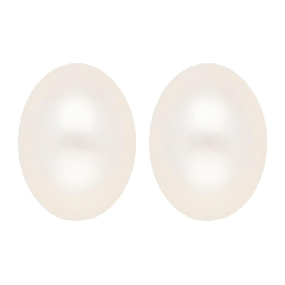 Boucles d'oreilles à perles de culture – Or jaune 750/1000, perles naturelles 7 mm, fermeture à clou