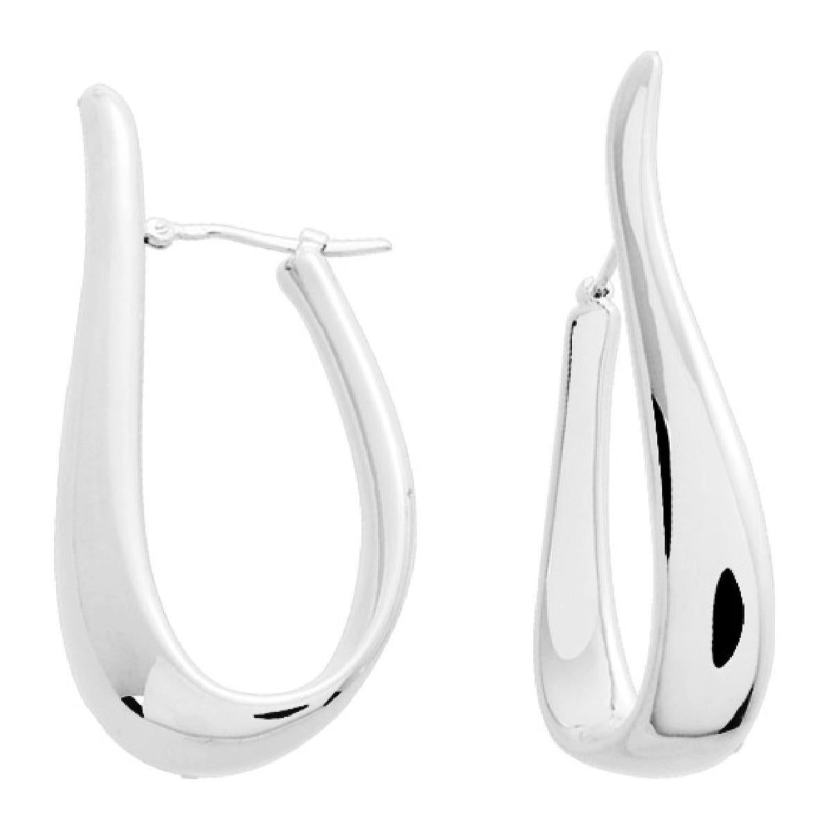 Créoles Dormantes Et Pendants Pamp Argent 925 Massif, Modèle Dorm Pamp, Collection Fine