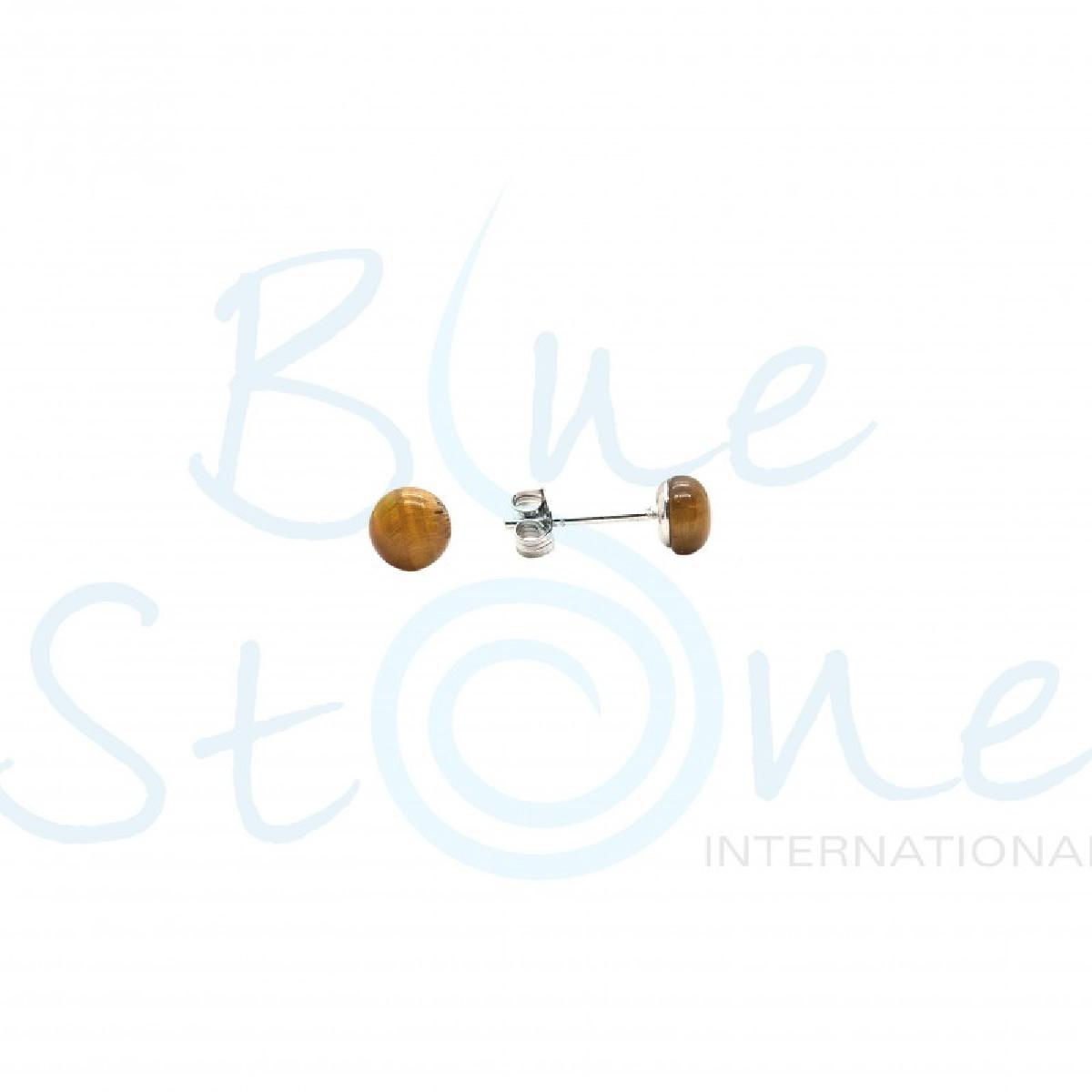 Boutons De Manchette En Pierres De Couleur Naturelle Oeil De Tigre – Argent 925 Massif
