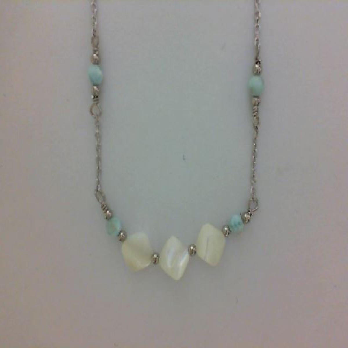 Collier Souple Longueur Ajustable P Couleur Multicolore Transparent Nacre – Argent 925 et Nacre