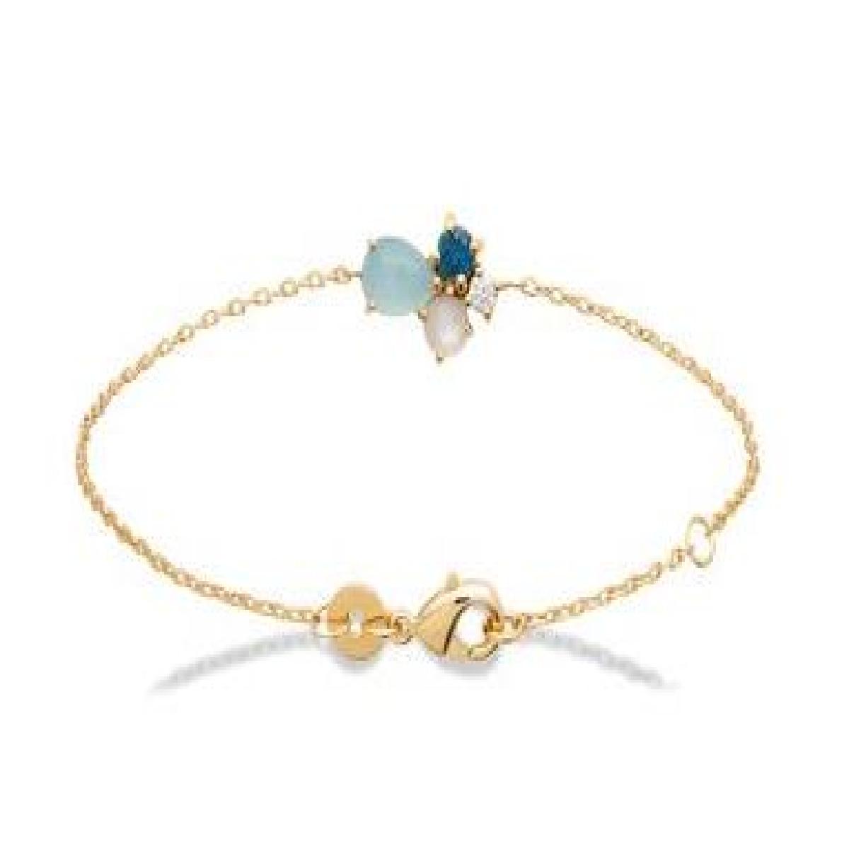 Bracelet Agathe – Or jaune 18 carats Maille forçat Pierres serties Griffes Oxydes de zirconium