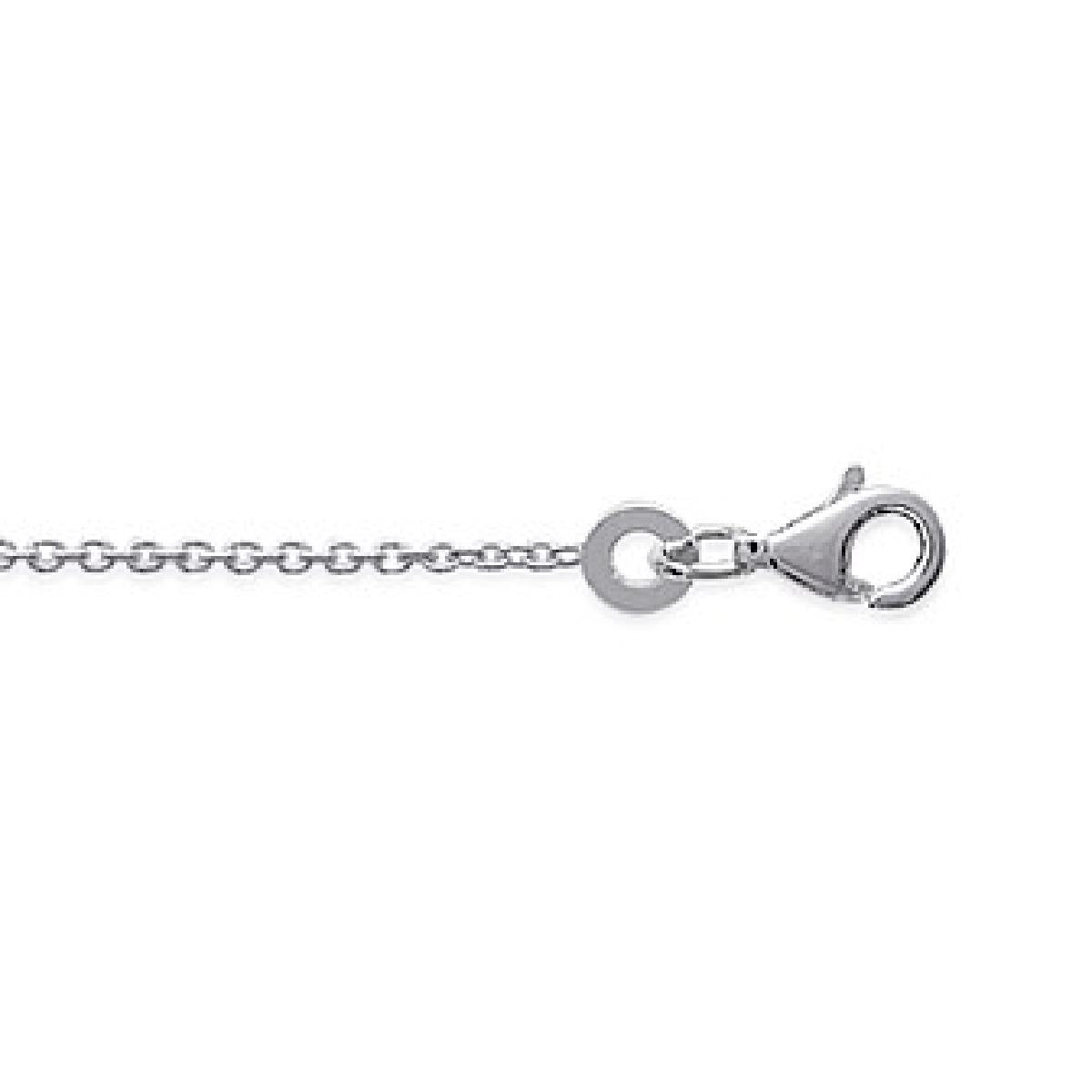Chaine en argent rhodié maille forçat d'épaisseur 1 mm et de longueur 45 cm