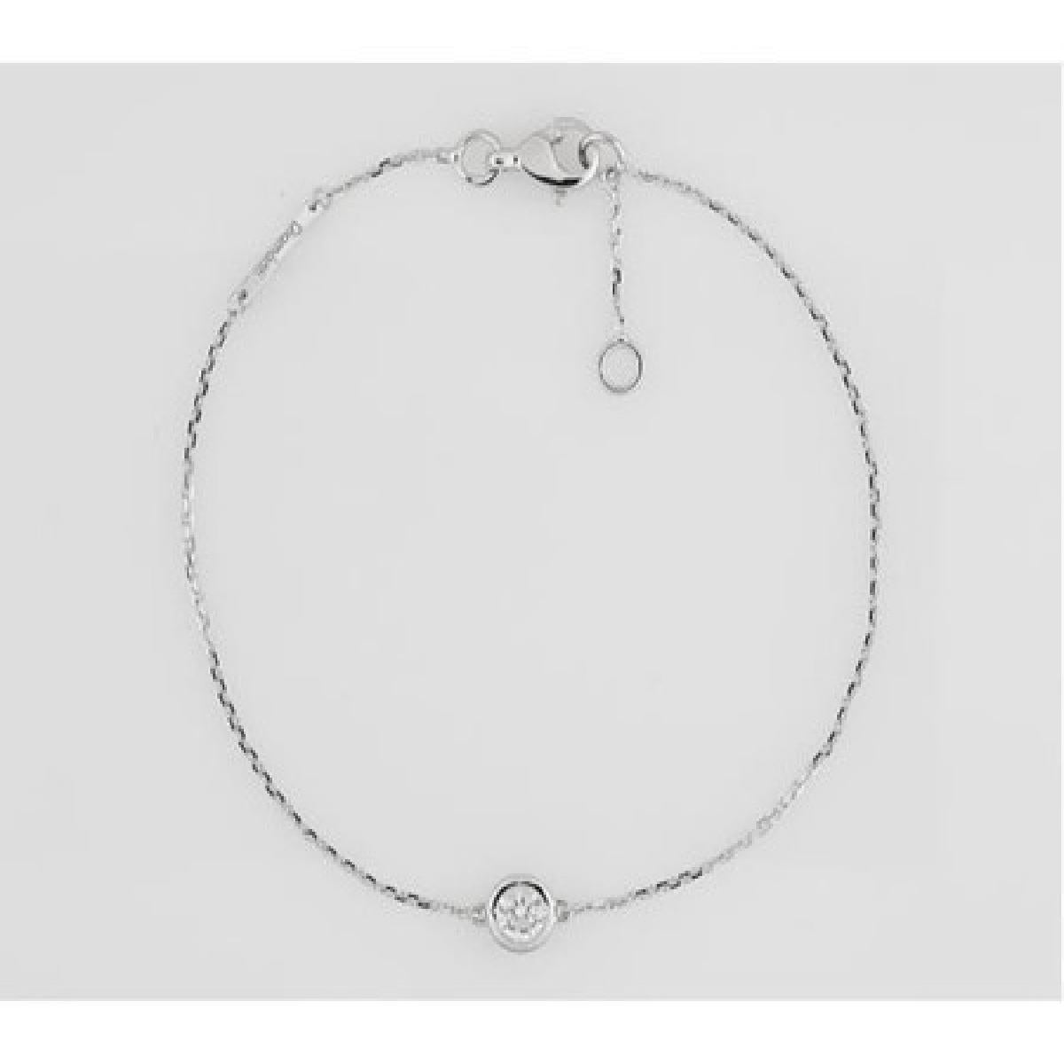 Bracelet Simple P. Blanches – Or Jaune 18 Carats et Zirconium Poli, Fabrication ALOÏZE