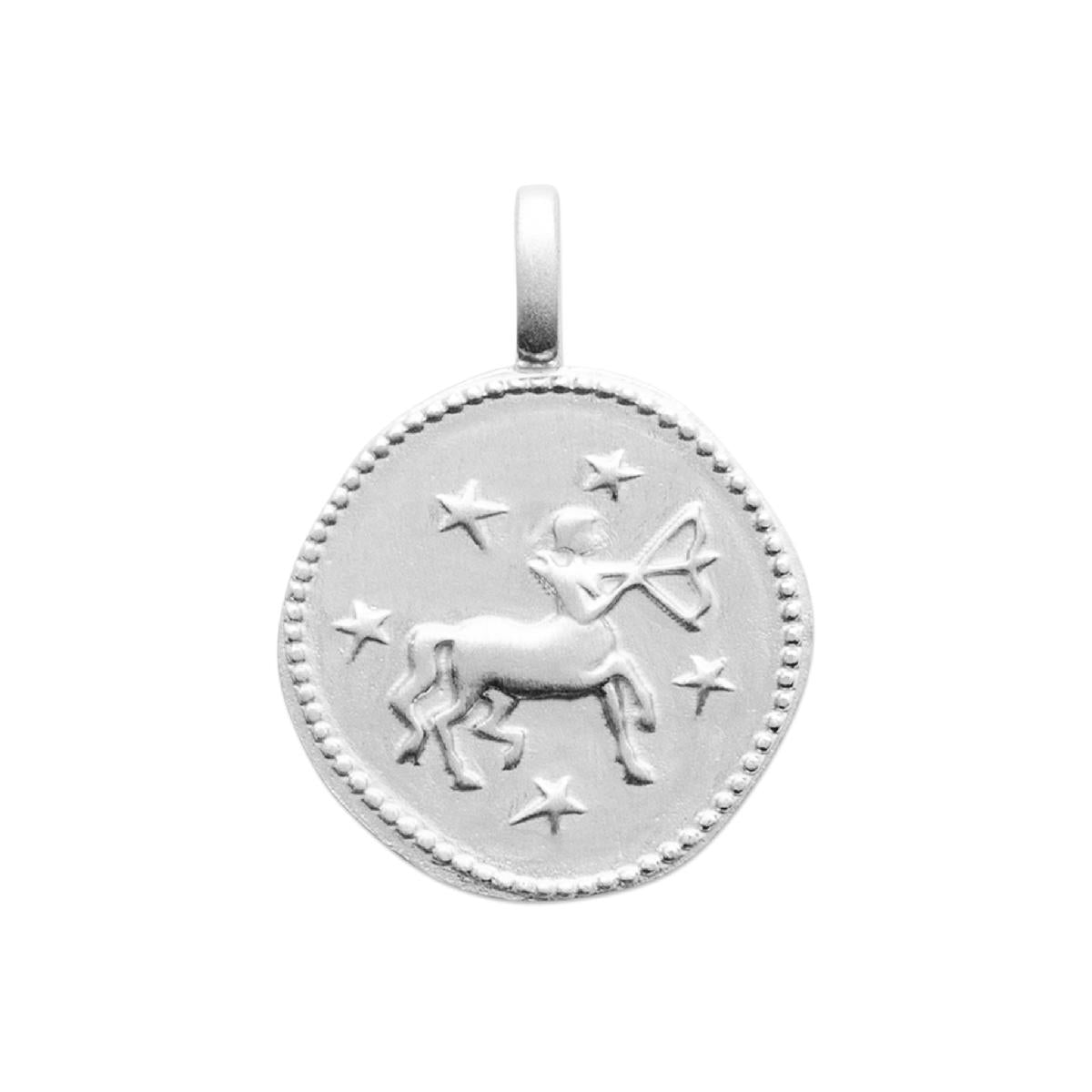 Médaille Symbolique – Argent 925, Motif Discret, Finition Satinée, À Porter Sur Chaîne