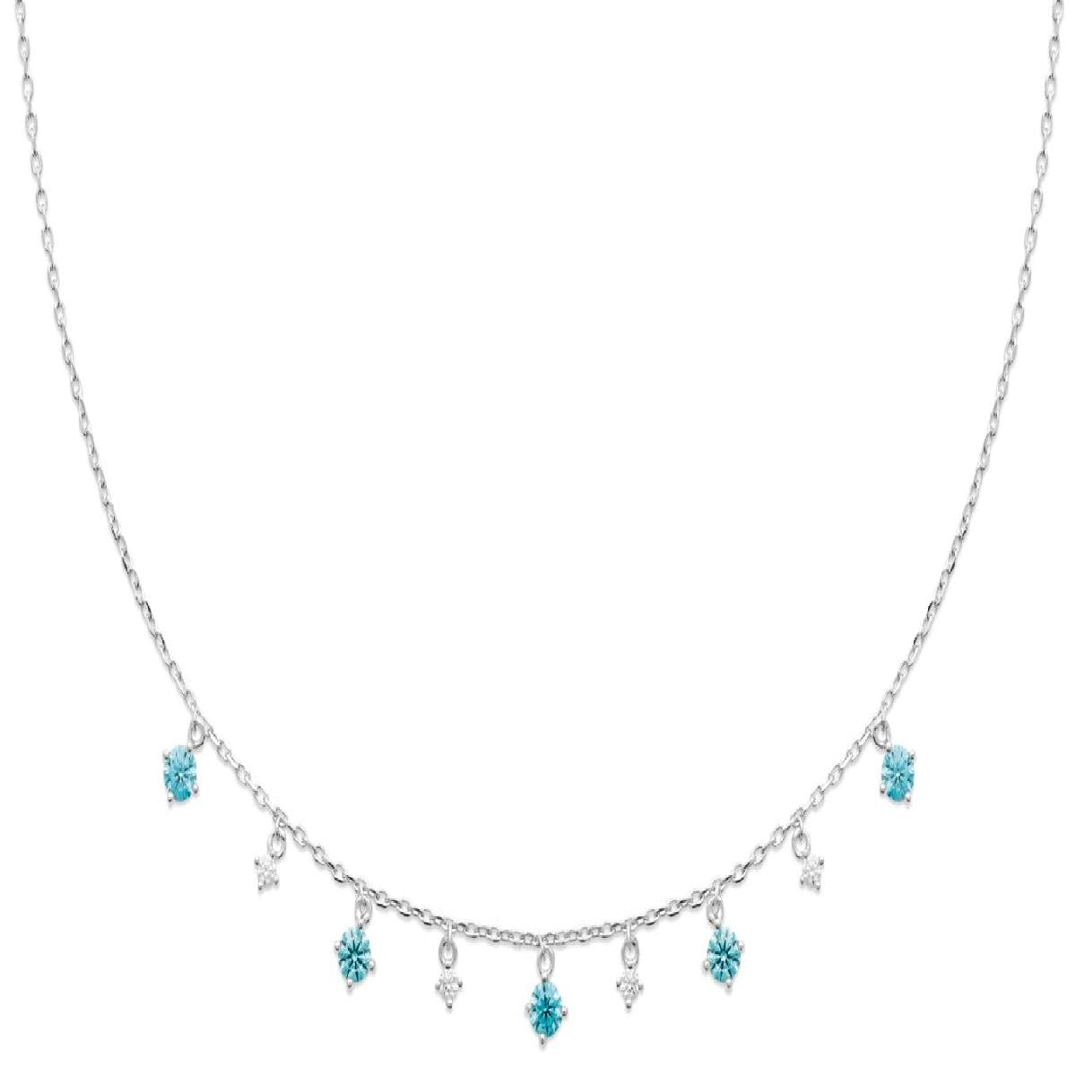 Collier Simple +P. Couleur Zirconium Modèle Colombe Signature Longueur 42 Cm – Argent 925