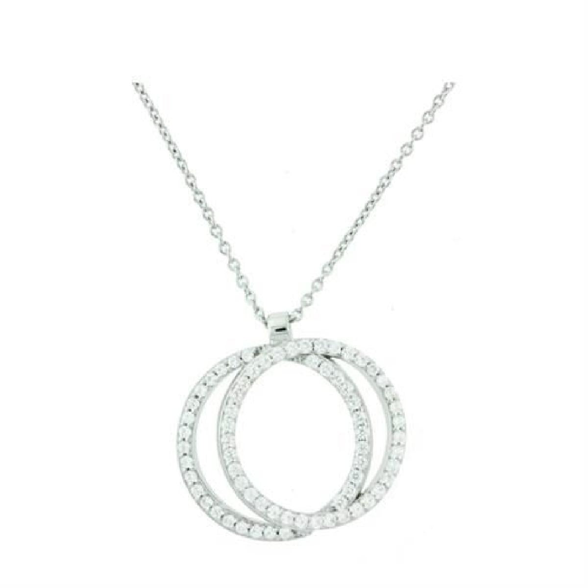 Collier simple P Blanches Longue Version Premiere Prestige – Argent 925 et Zirconium