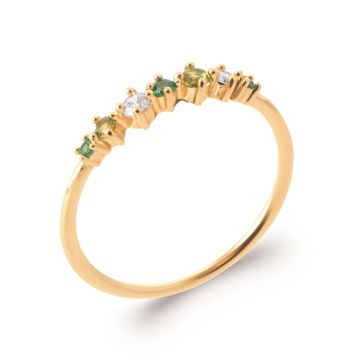 Bracelet à Maillons Sertis Compositions de Pierres Vertes Aloïze Collection – Zirconium