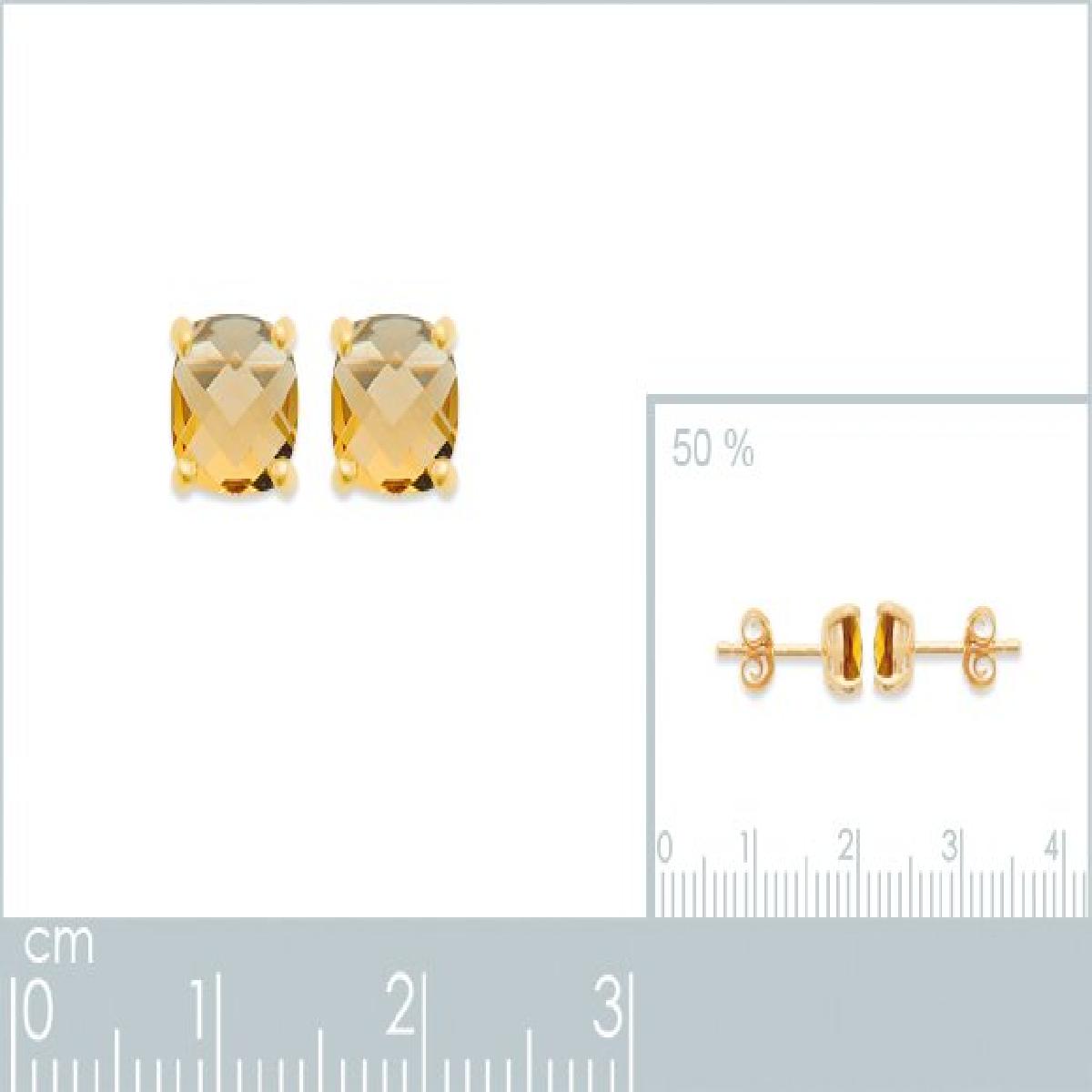 Boucles D'Oreilles Gouttes Trapézoïdales Empilées Sculptées Finement – Or Jaune 18 Carats