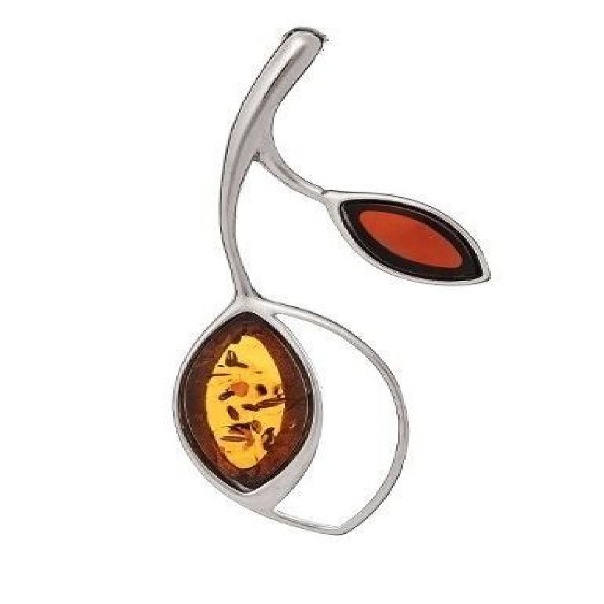 Pendentifs Modernes En Forme Ovale Et Gravés – P.Couleur Composite – Argent 925 Ambre