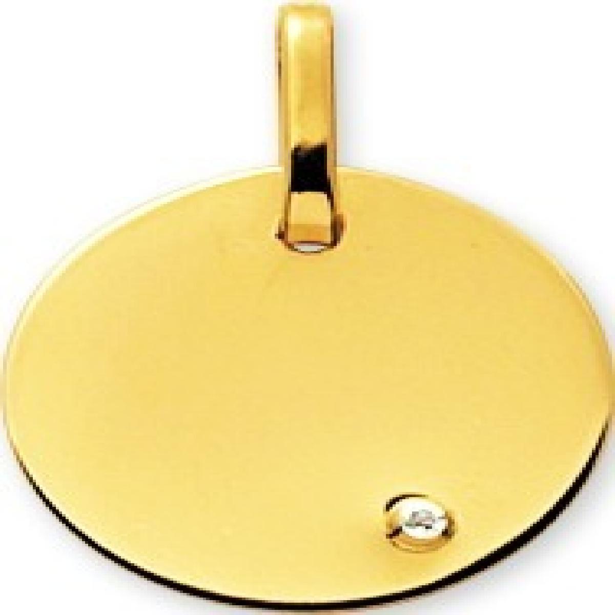 Pendentif P. Blanche Solitaire – Or Jaune 9 Carats, Référence AU375, Collection.
