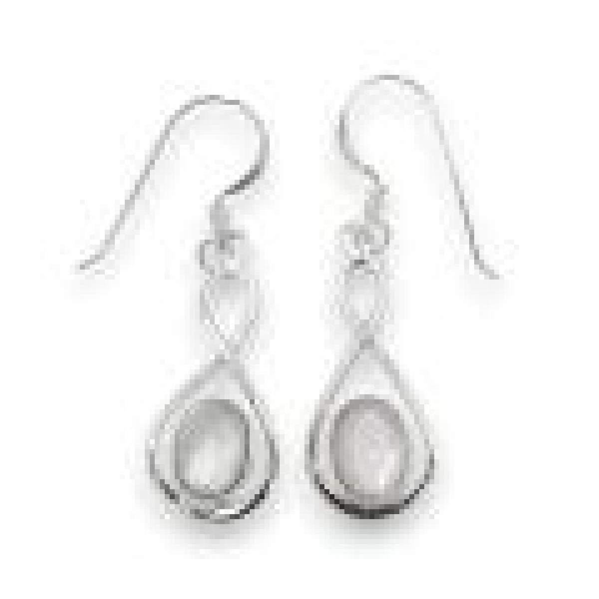 Créole Dormante PAM P.Blanc – Argent 925 et Nacre Blanche Naturelle, Montage Simple