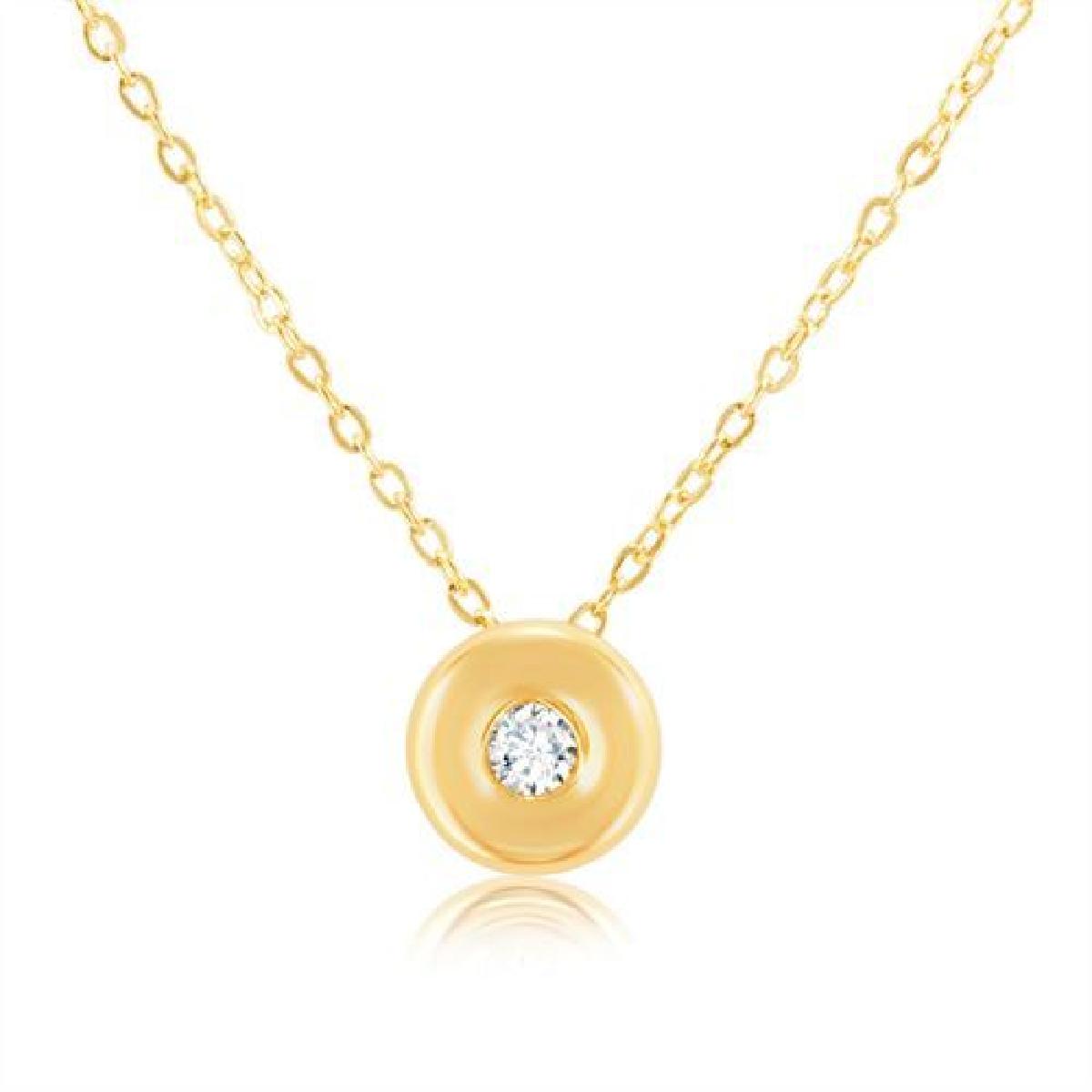 Collier Simple À Maillons Fins, Modèle AU375 Diamant – Or Jaune 9 Carats Finement Poli