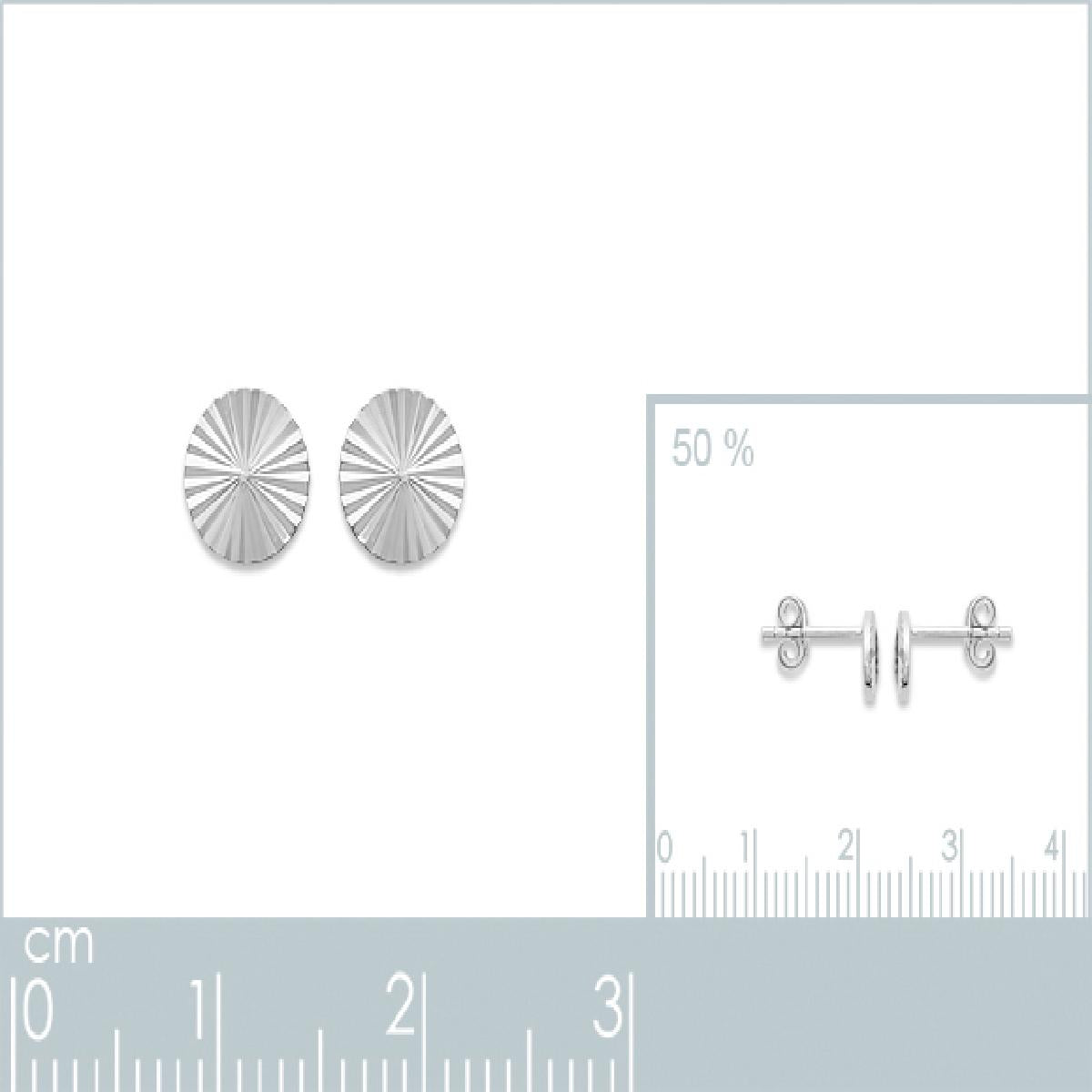 Boutons D'Oreilles AG925 Rond Gravable Gravure Personnalisable Étendue Longue – Argent