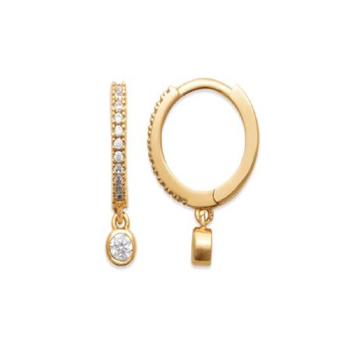 Créole dormeuse Pavé Blanc Longue Edition PAM Référence Collection Classique – Zirconium
