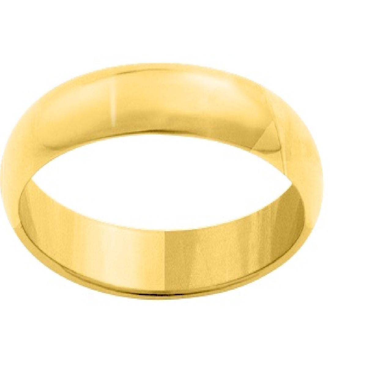 Alliances Lisses Demi-Jonc Intérieur Plat Largeur 3 mm Taille 54 Poids Indicatif 2,45 g – Or Jaune 18 Carats