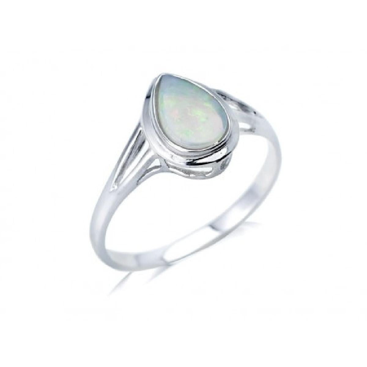 Solitaire Opale Naturelle Facettée Couleur Miel Et Taille Brillante – Argent 925