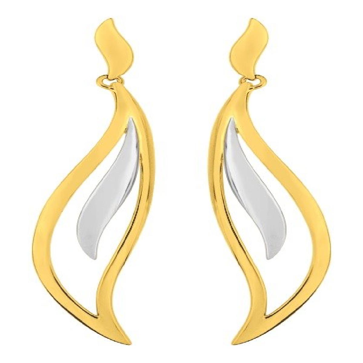Boucles D'Oreilles Pendantes Géométriques Éclipse Line Atelier – Or Jaune 18 Carats