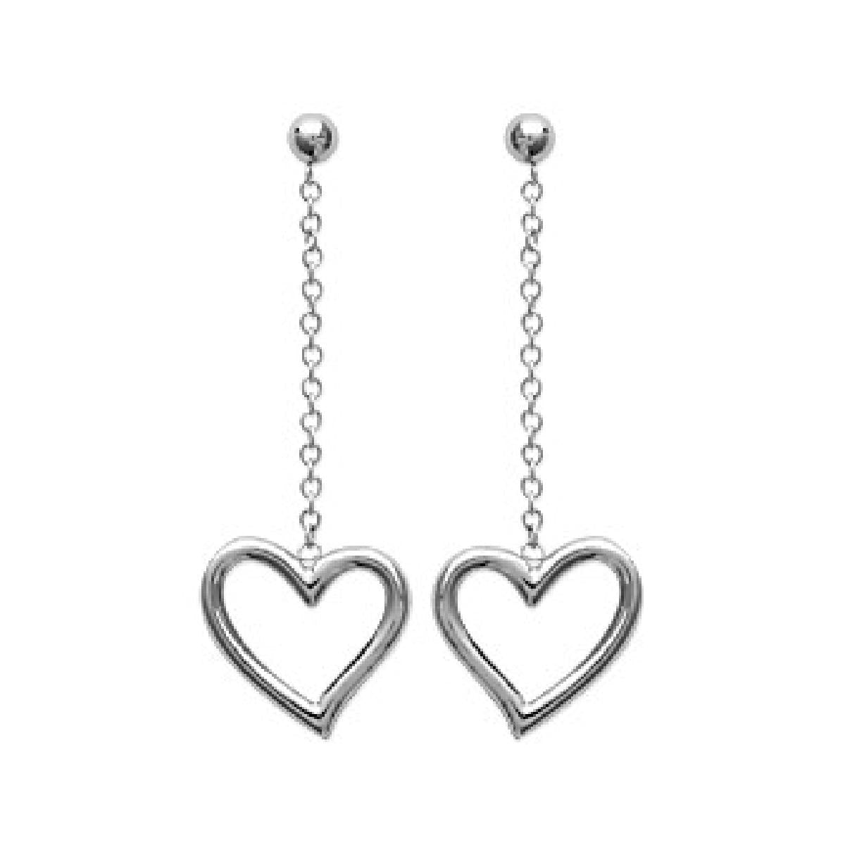 Boucles d'oreilles Goutte Fine Gravée Satinée Détail Géométrique Longue Attache Boucle – Acier