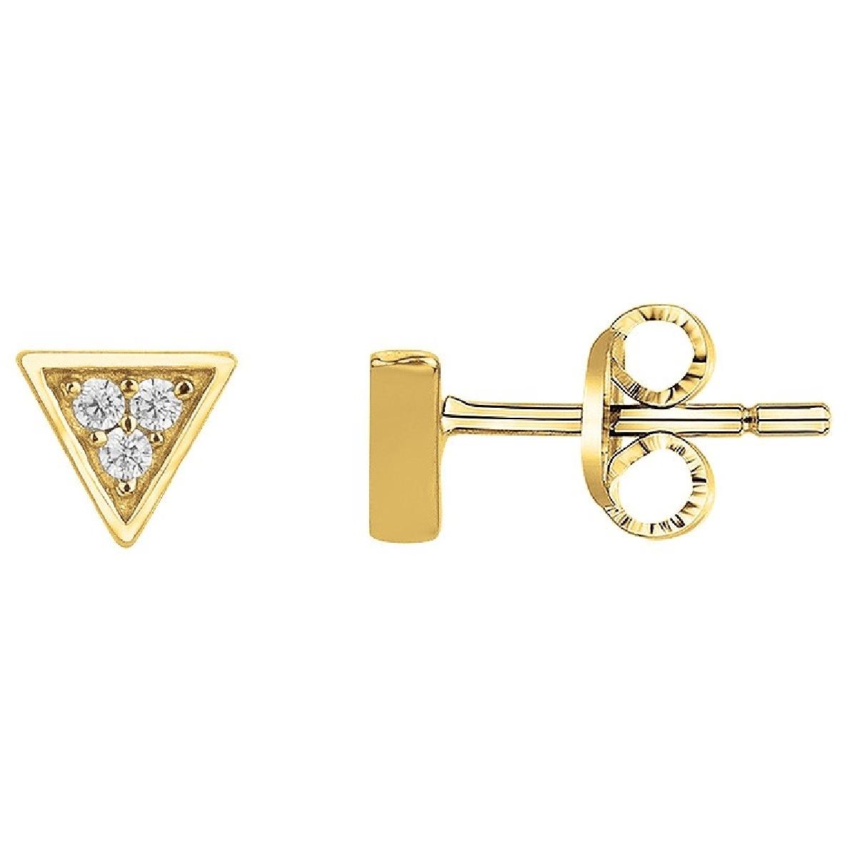 Boutons D'Oreille Pierres Blanches Rondes Facettées Taille Standard Edition – Zirconium