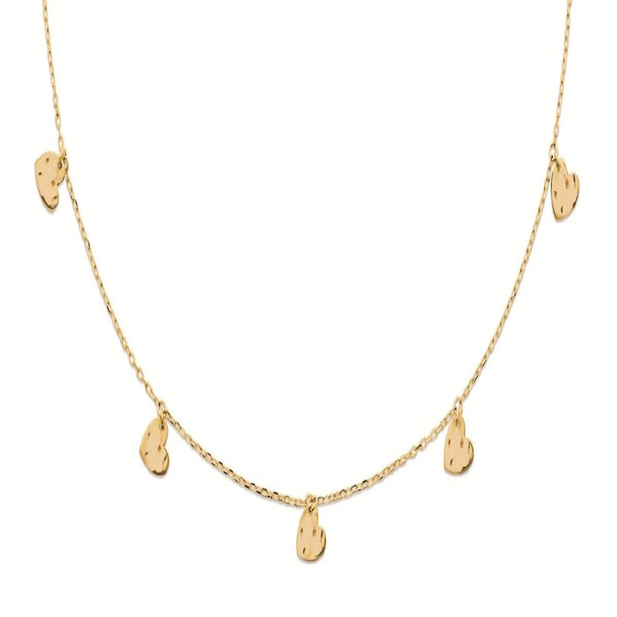 Collier Forçat 45 Cm Avec Anneaux Intermédiaires 42 Et 40 Cm – Plaqué Or Jaune 3 Microns