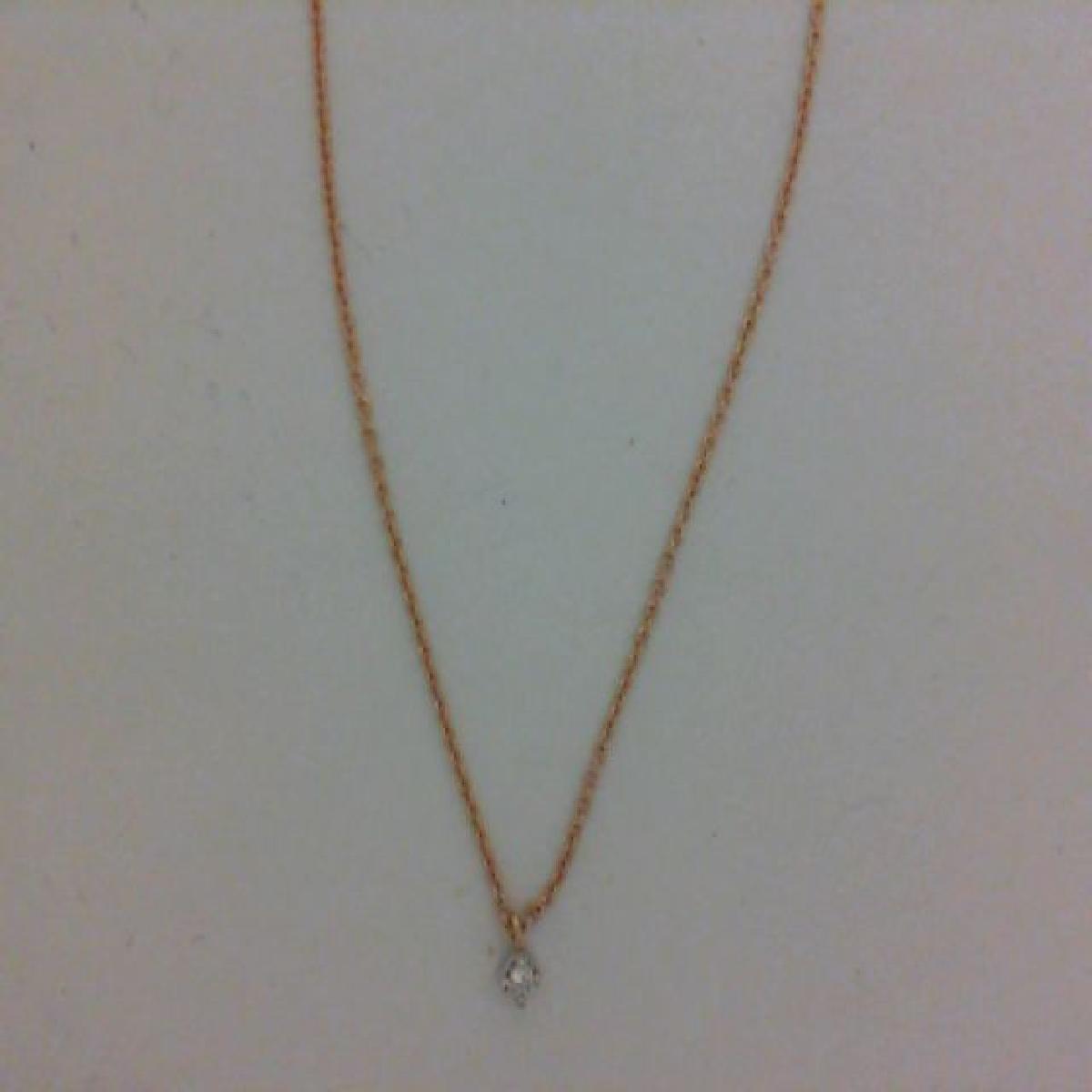 Collier AU750 Diamant Brillant Taille Fine Longueur 45 Cm Sertie Pavé – Or 18 Carats