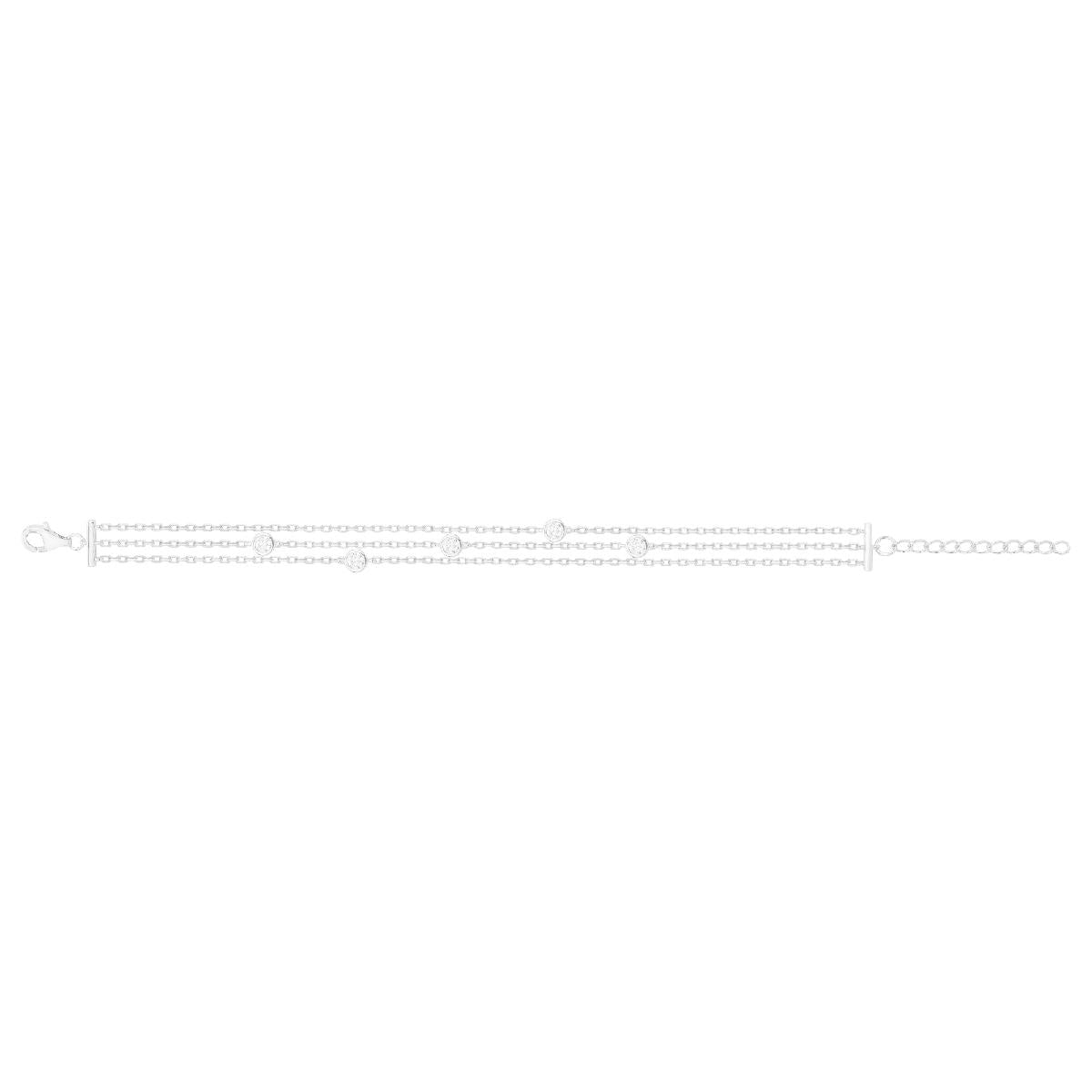 Bracelet Simple P. Blanches ALOÏZE Série Collection Classique – Argent 925 et Zirconium
