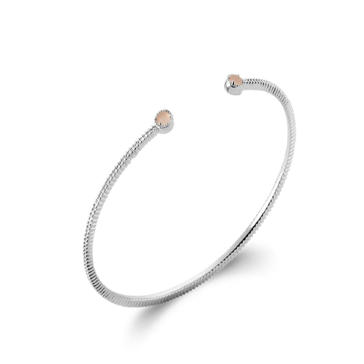 Bracelet Rigide P Couleur Collection – Argent 925 Quartz Taillé Cabochon