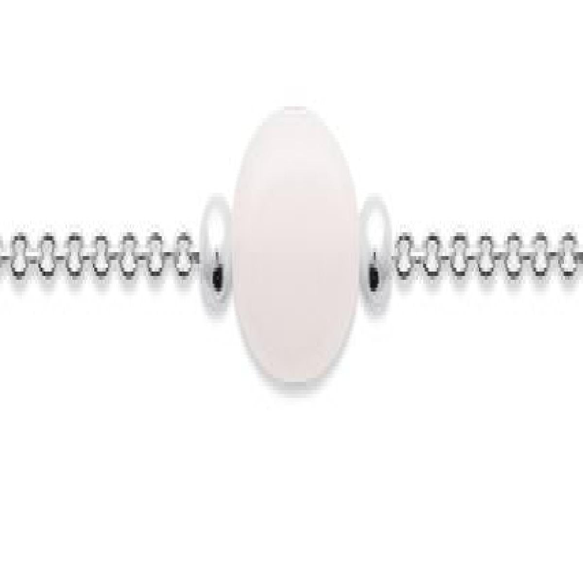 Bracelet Maille Simple P. Blanches Pierre de lune facettée et nacrée - Argent 925