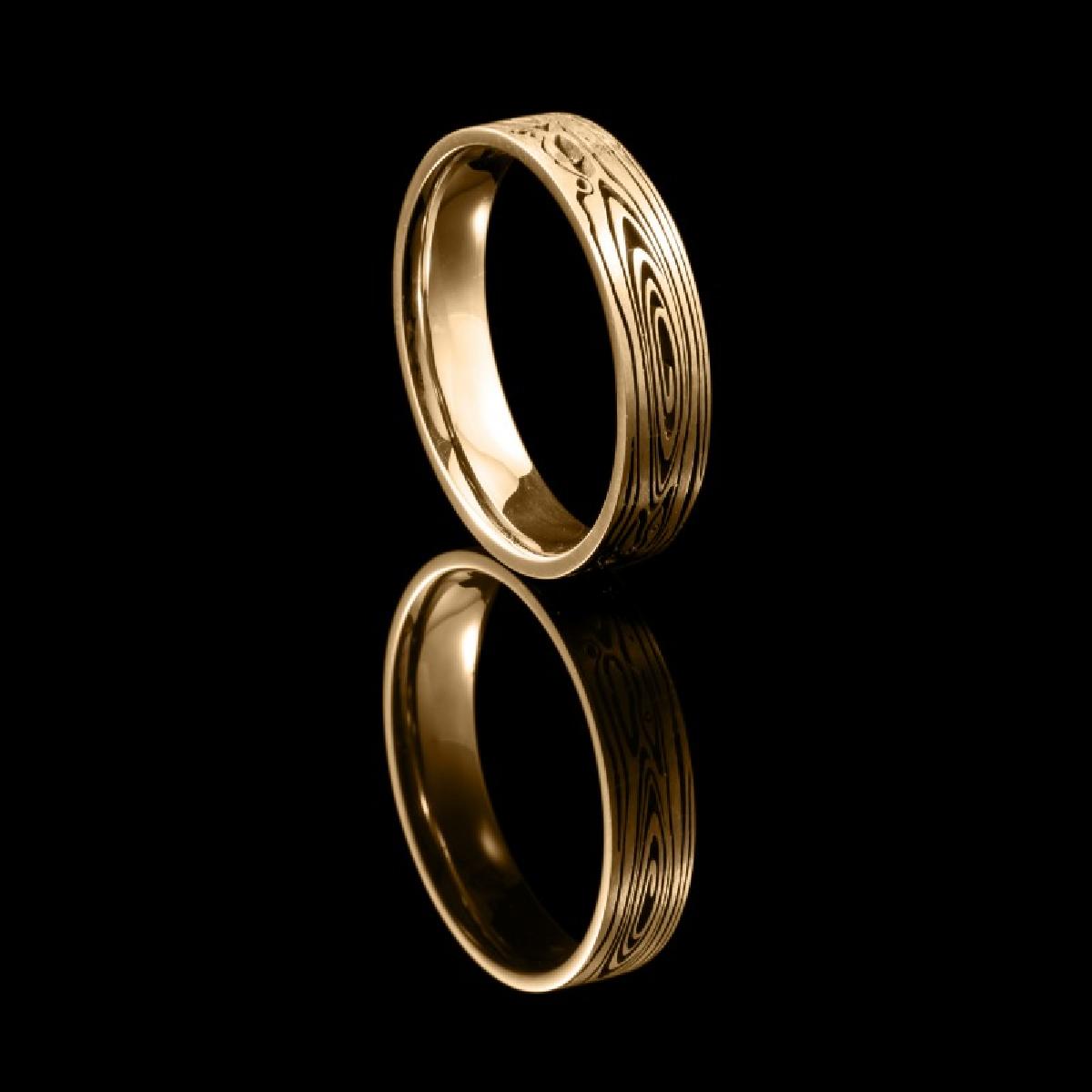Alliances À Motifs Géométriques - Or 18 Carats Disponible En Plusieurs Tailles Variées