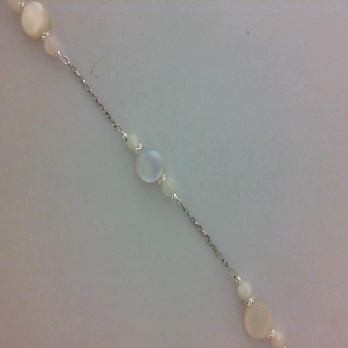 Bracelet Simple P. Blanches – Argent 925 et Nacre Naturelle, Finition Polie, Sans Nickel