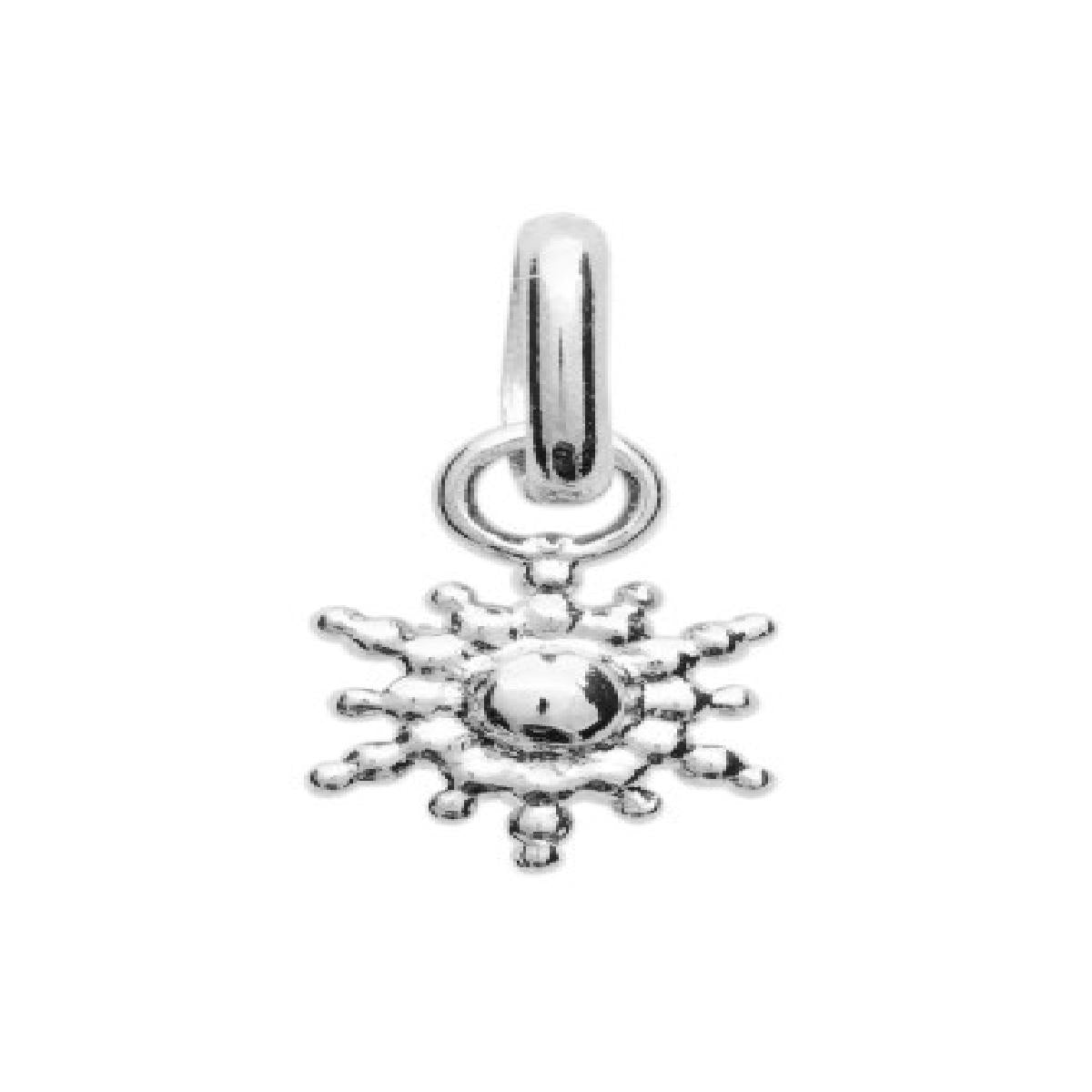 Pendentifs Soleil Perlée Finition Fine Élégante Bélière Mobile – Argent Rhodié 925/1000