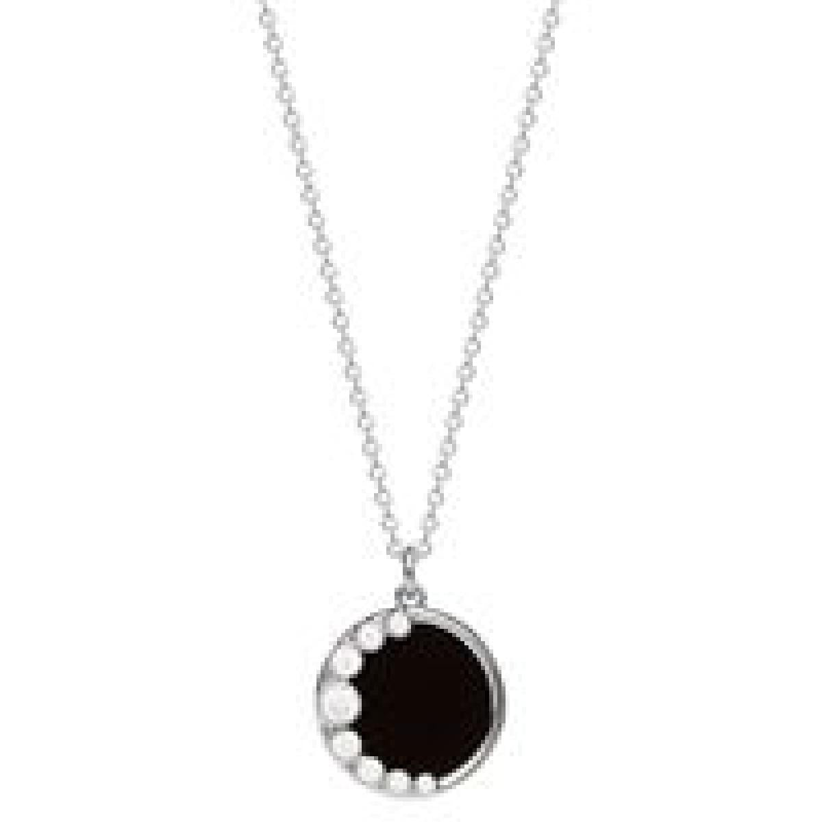 Collier Simple +P. Couleur – Argent 925 Et Zirconium Gris Clair Satiné Finition Mat