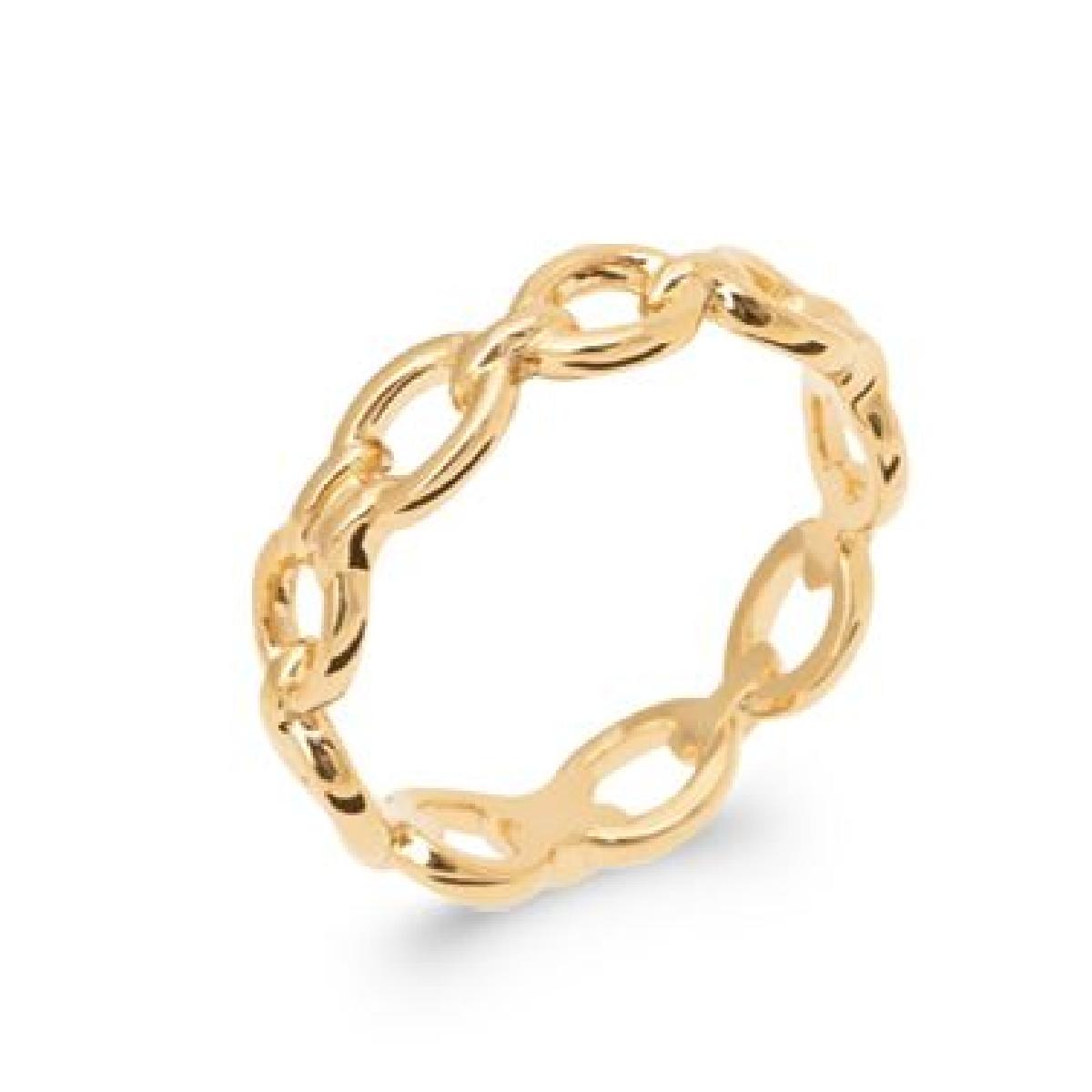Bague en plaqué or jaune maillons chaine