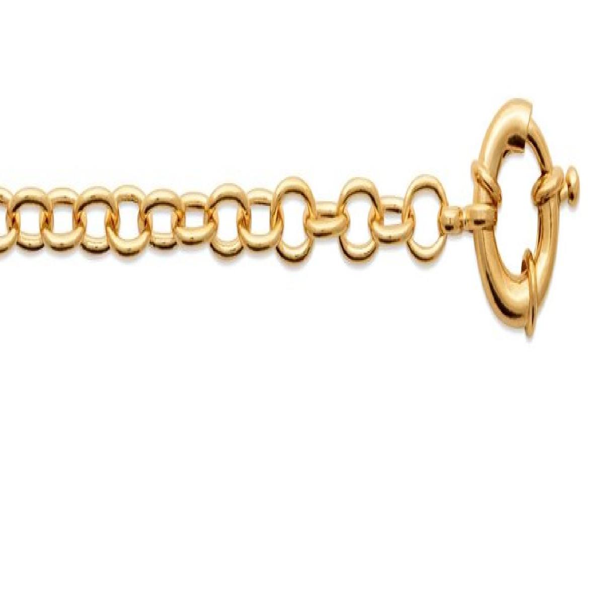 Bracelet Bouée Maille Forçat Plaqué Or Jaune 3 Microns Longueur 18 cm Pour Femme