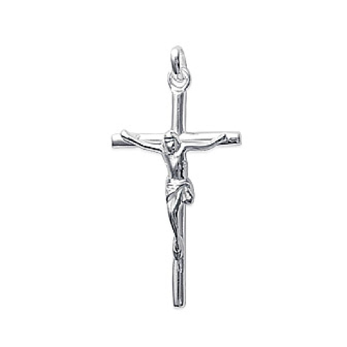 Pendentifs AG925 Croix Filigrane Gravée Ajourée Serti Grain Polie Détail Sertissage Fin – Argent 925