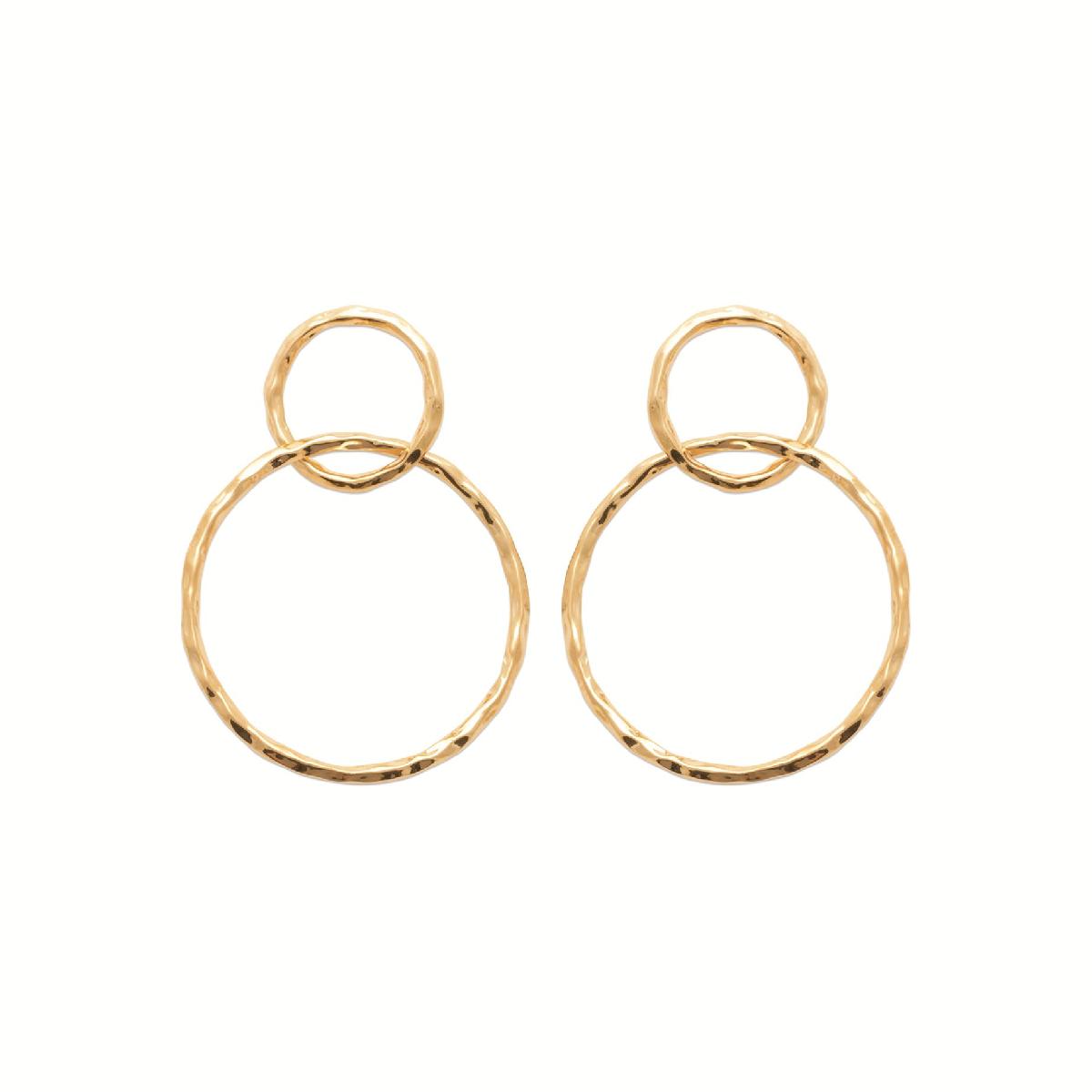 Créoles Dormantes Pampilles en Forme de Goutte – Or Jaune 18 Carats pour Oreilles Percées