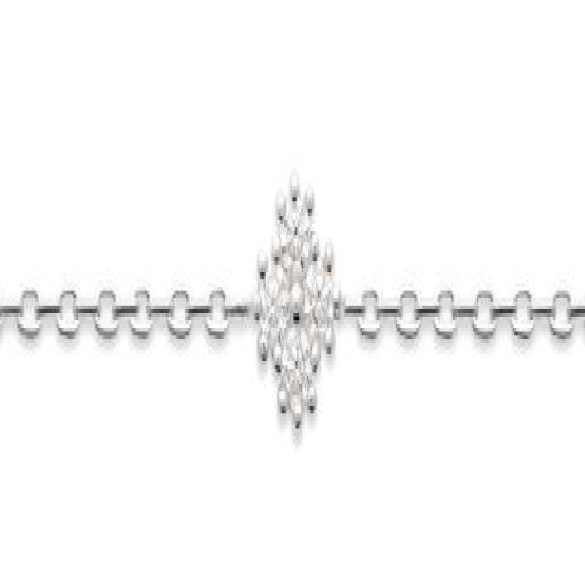 Bracelet Simple P. Blanches Edition Zirconium Collection Longueur Ajustable - Argent 925