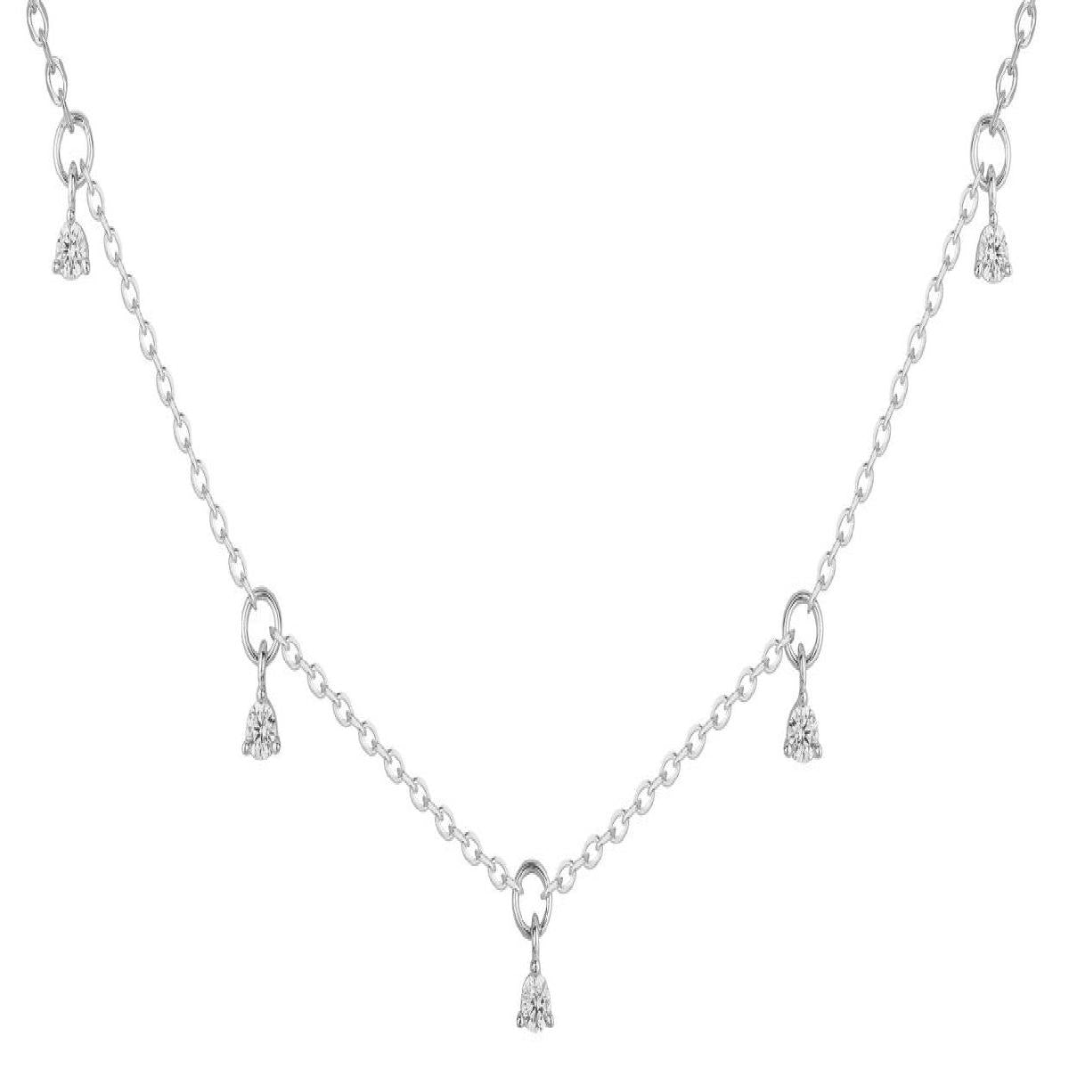 Collier Simple P. Blanches Edition Numérotée Version I – Argent 925 et Zirconium Gris