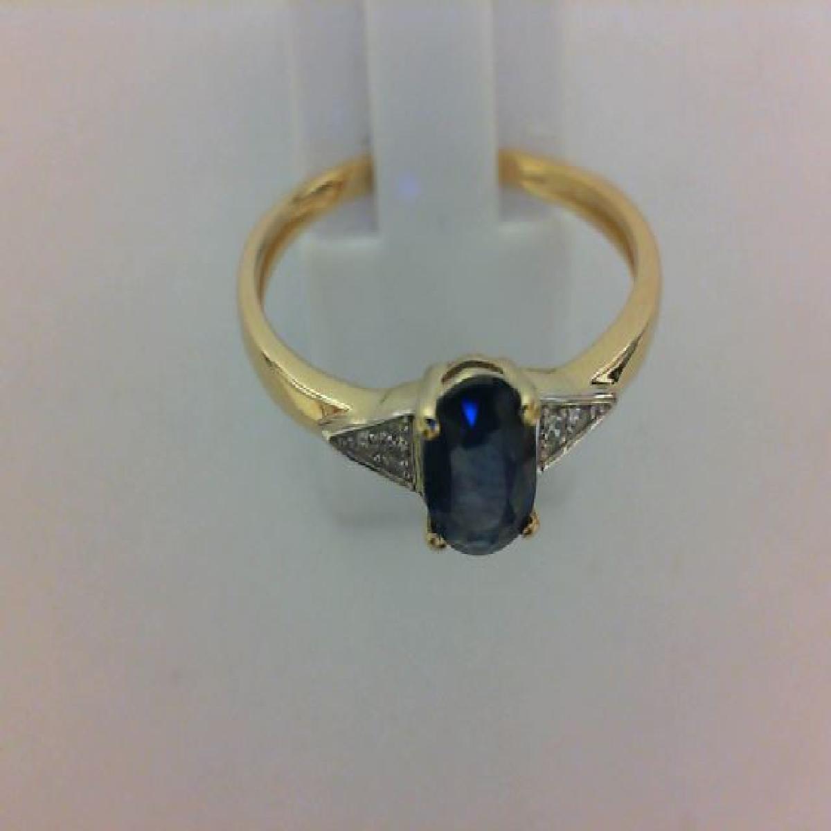 Bague Solitaire AU375 Or Jaune 9 Carats Saphir Pierre Centrale Pour Taille Standard