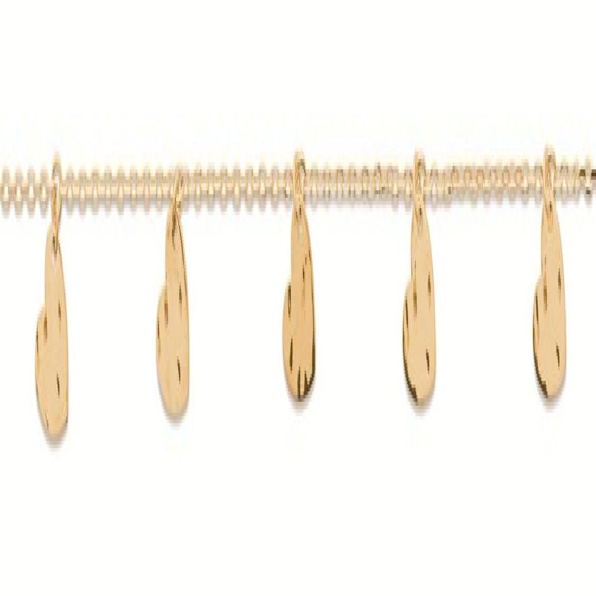 Bracelet Forçat Maille Longueur 18 cm Avec Anneau Intermédiaire À 16 cm Fermoir Mousqueton – Plaqué Or Jaune 3 Microns