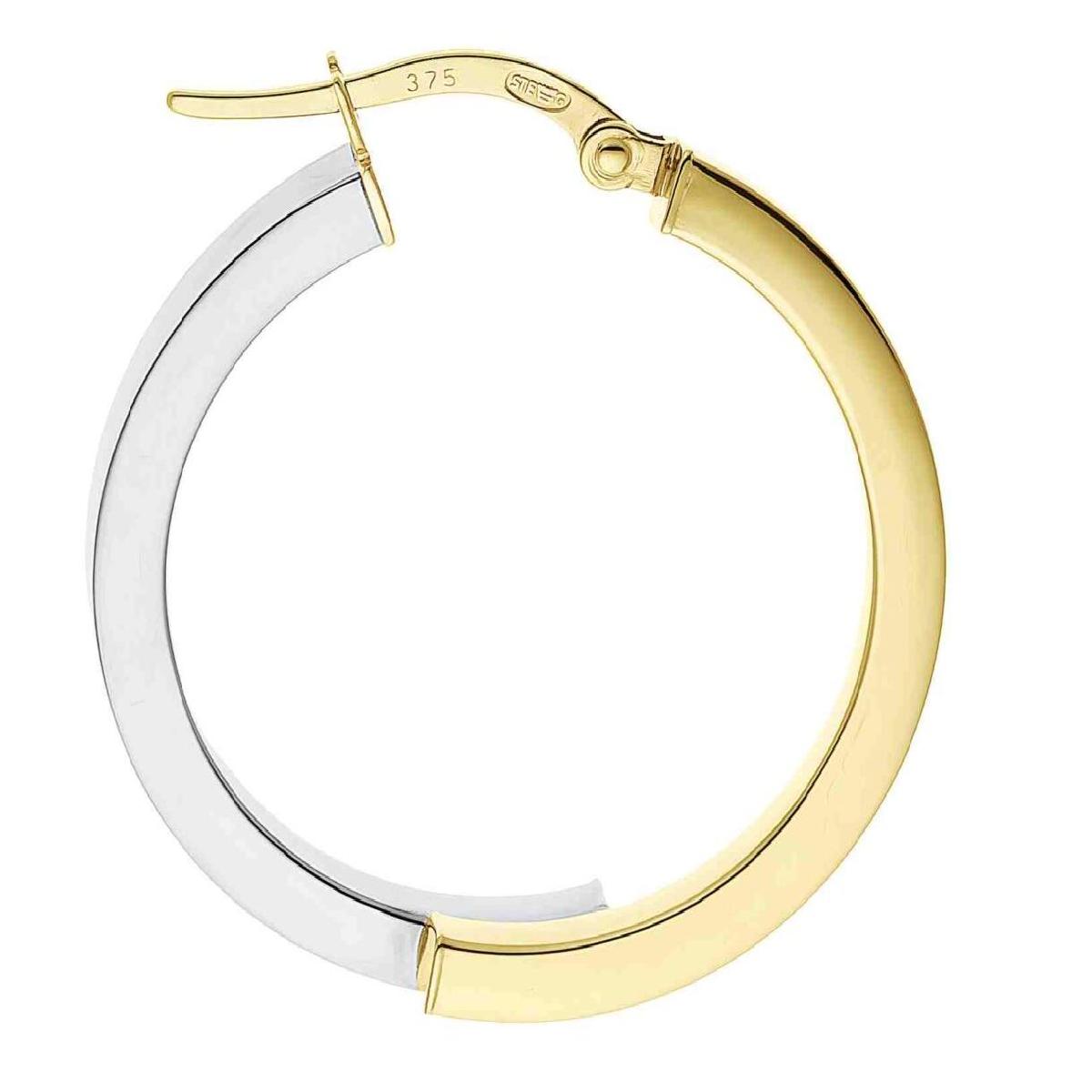 Créole Dormante Pendentif Pampille Triple Motif Emblématique Tout Or Jaune AU375