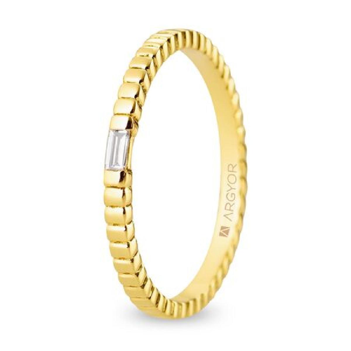 Alliances Autres Diamant Brillant Taille 0,30 Carat Serti Et Gravé – Or Jaune 18 Carats