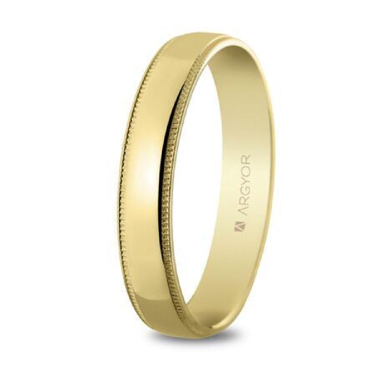 Alliances à Motifs Gravés Modèle AU750 – Or Jaune 18 Carats Poli Brillant Satiné