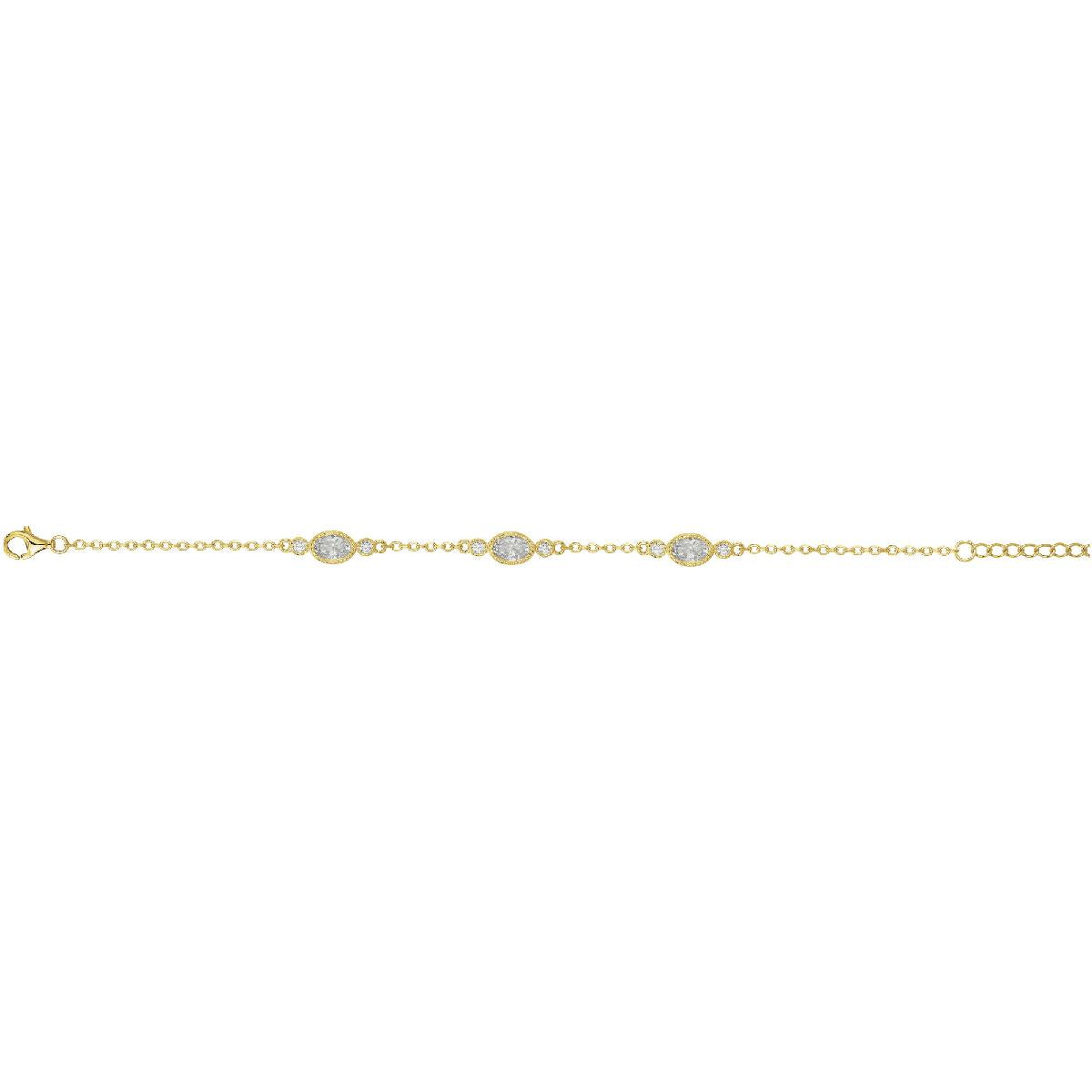 Bracelet Simple P. Blanches En Zirconium, Pièce De Joaillerie Française Pour Poignet Féminin