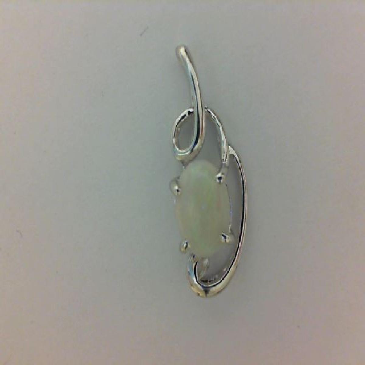 Pendentifs P.BLANCHE SOLITAIRE Opale Naturelle Bleue Cabochon Taille Classique Sertie Griffes Argent 925