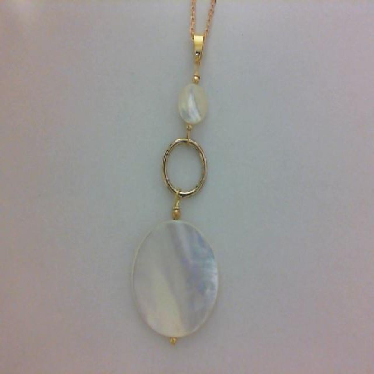 Collier Ras De Cou En Chaîne Fine, Perles Blanches, Finitions Nacrées Nuage – Nacre